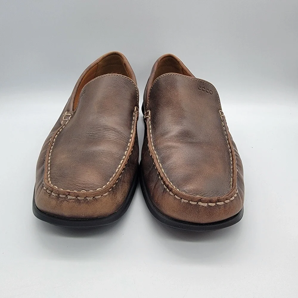 ECCO Classic Moc 2.0 Driving Loafer Mens 44 Vegtable Tanned Leather Boat Shoe